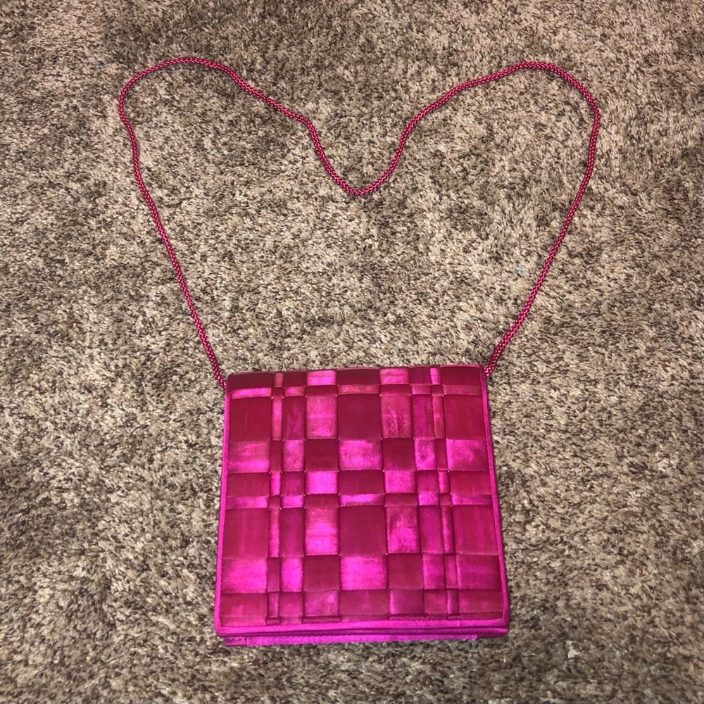 Woven Vintage Small Bright Pink Purse